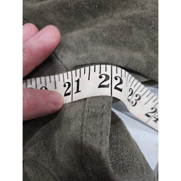 Dacute Leather Men's Biker Green Gray Jacket Size XL Made in Italy Bomber - Picture 8 of 10